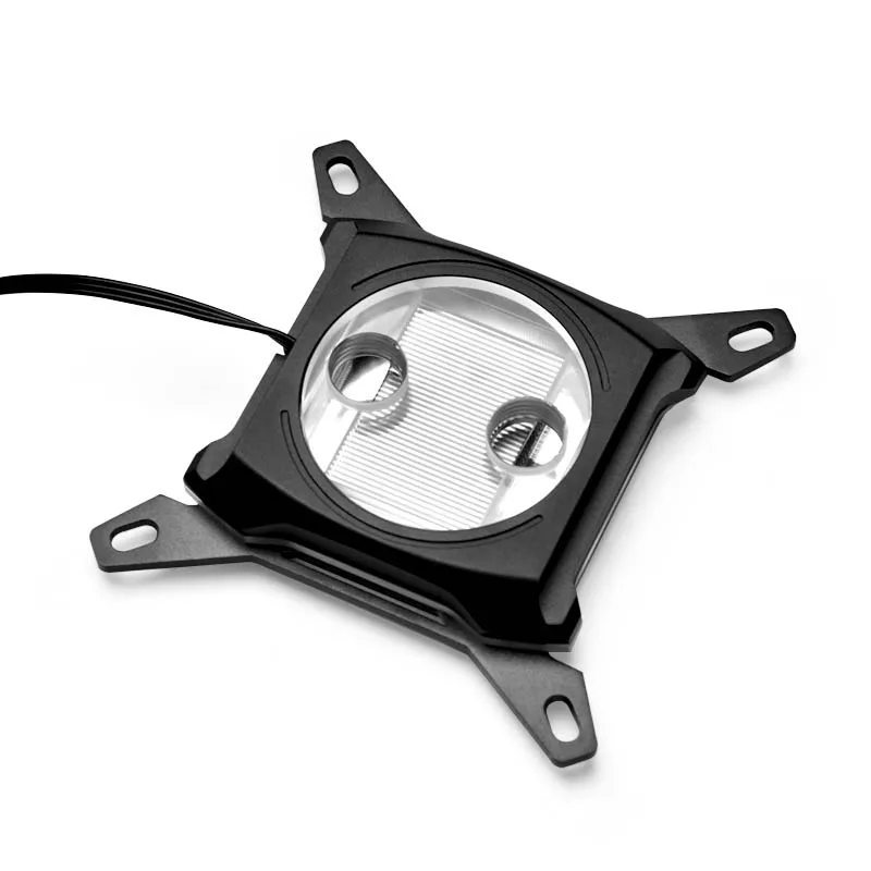 Syscooling CPU water block RGB support acrylic top black color copper material for Intel AMD CPU socket water cooling CPU block