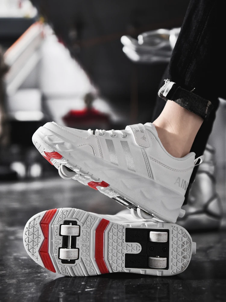 Custom Girls Boys wheel shoes on wheels sneakers with wheels Factory Deformation Roller Skate Shoes for adults