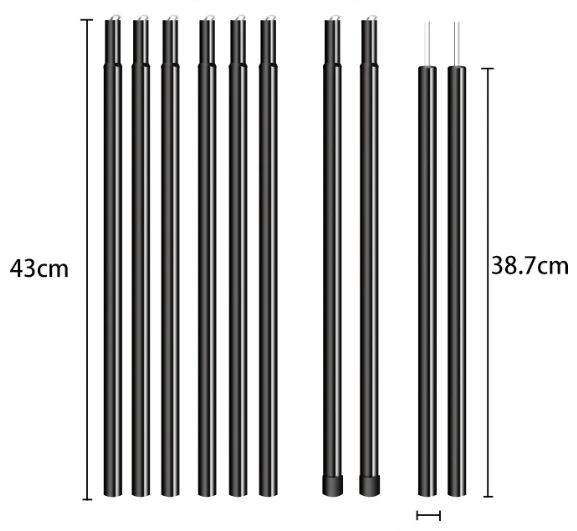 Poeticexist Camping Canopy Upright Telescopic Connectors Flexible Fiberglass Adjustable Trekking Aluminum Tent Poles