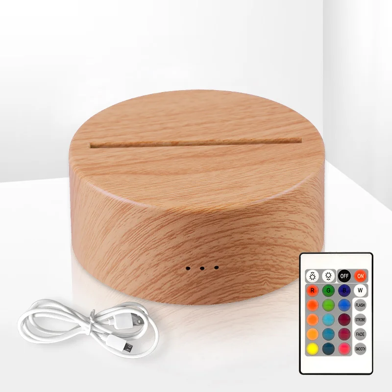 
LED 3D Illusion Night Light Base 7 Colors 16 Colors Change For Acrylic Panel 