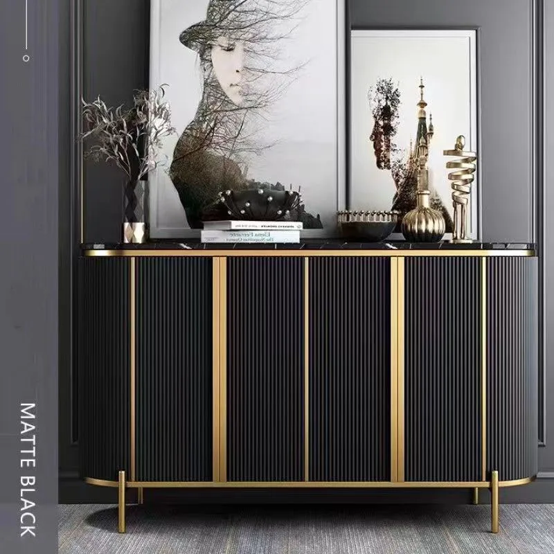Italian light luxury entry shoe cabinet living room simple modern side cabinet against the wall decorative cabinet marble porch