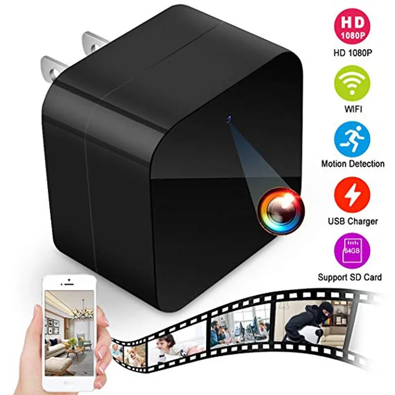 Amazon Top1 Mini home cctv wireless wifi ip p2p 5mp wifi camera spy usb charger hidden camera 1080p with motion detection