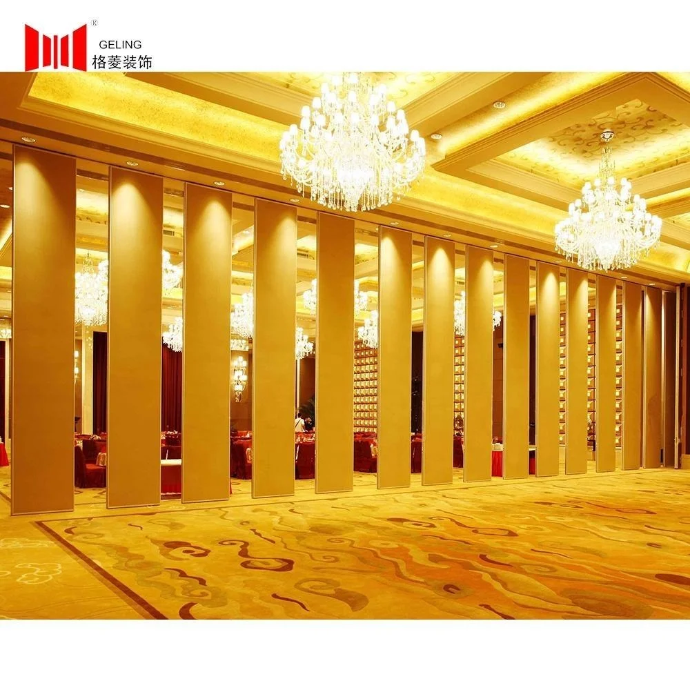 Guangzhou 100mm thk acoustic aluminum frame fabric movable hotel partition wall