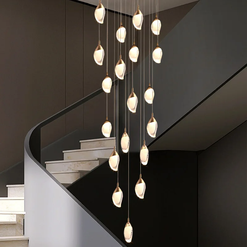 Популярный дизайн JYLIGHTING Люстра для лестничной клетки Заводская индивидуальная Роскошная подвесная люстра в виде лестницы