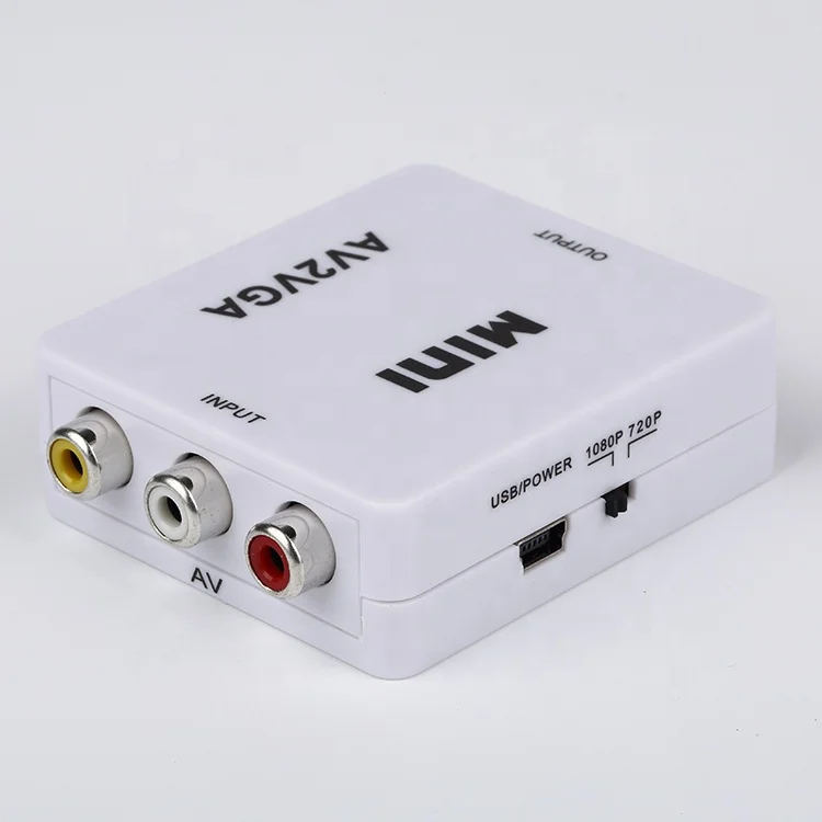 OEM Factory Price  Mini VGA 2AV Video Converter 1080p Adapter VGA To RCA/AV PC To TV