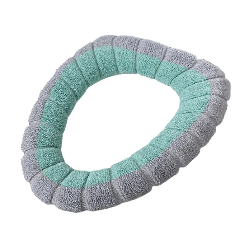 Winter Warm Toilet Seat Cover Closestool Mat Washable Bathroom Accessories Knitting Pure Color Soft O-shape Pad Bidet Cover