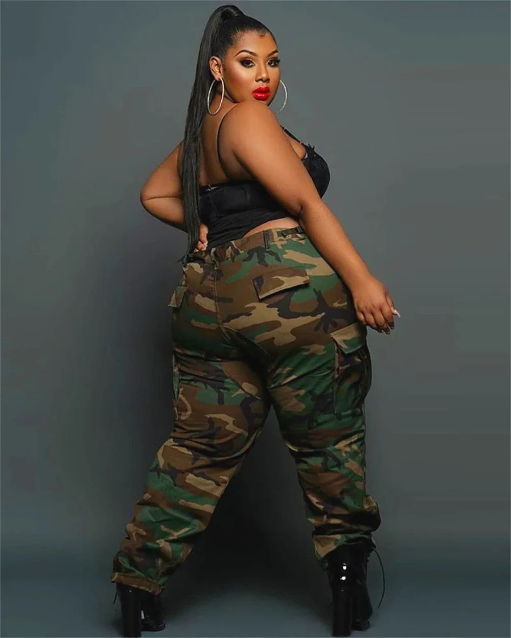 2024 New WPT21 New Hot Fashion Streetwear Sports Camouflage Print Oversized Camo Pants Women