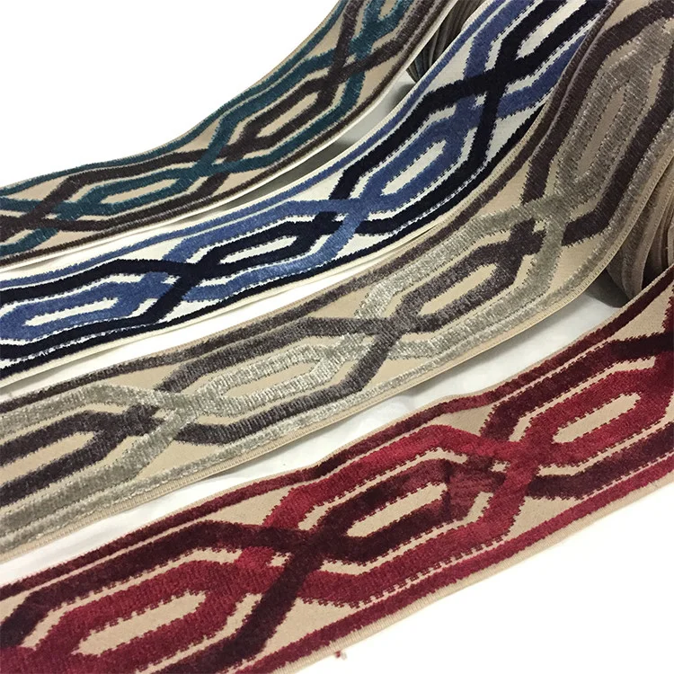 
Wholesale Custom Polyester Jacquard Velvet curtain trim and furniture Edge Fabric Trim 