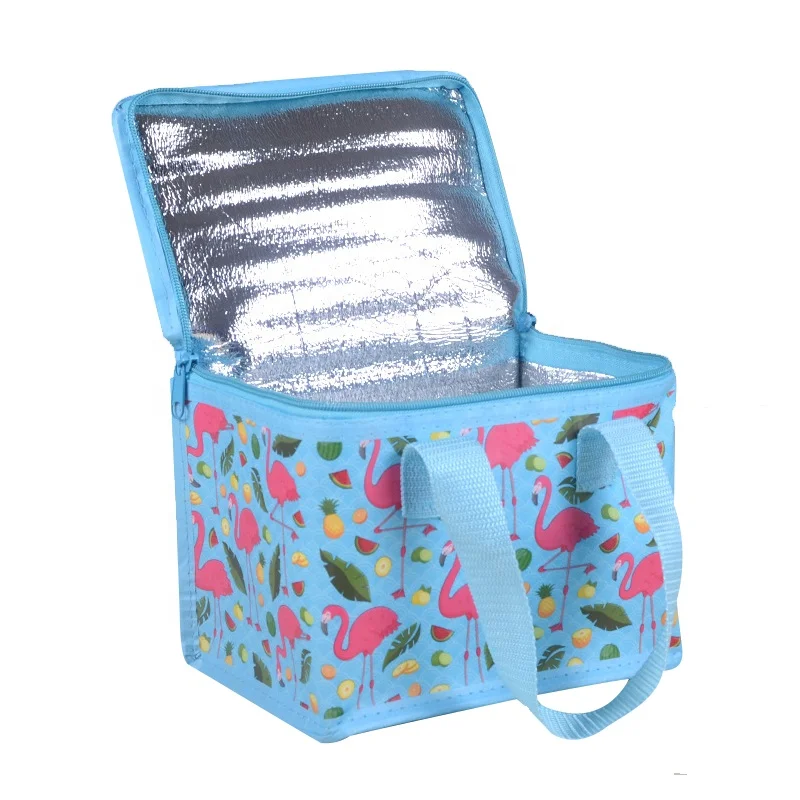 High Quality Waterproof Reusable Oxford Polyester Logoed Folding Small lunch bag canvas Insulated Cooler Bag With Zipper
