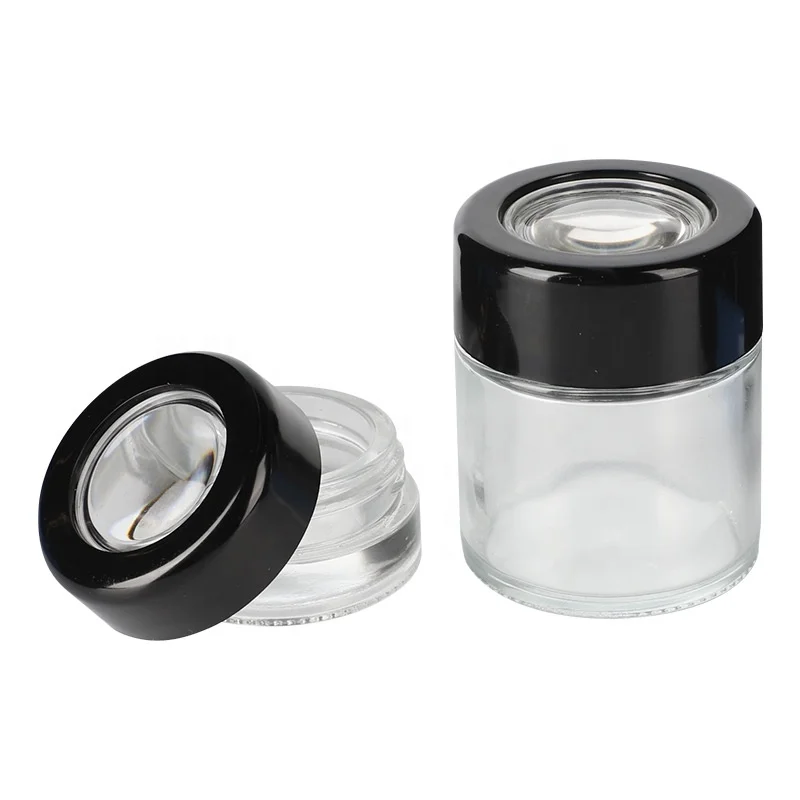 UKETA customized logo 1oz child proof storage containers airtight 1g flower screw top lid  Child resistant packaging glass jar