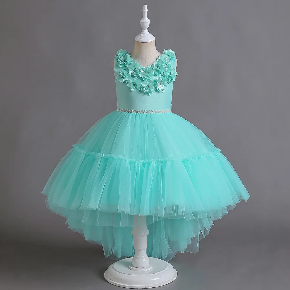 Goodada Garment  High Quality Girls Wedding Dresses Christmas Ball Gown Kids Princess Birthday Long Trailing Dress