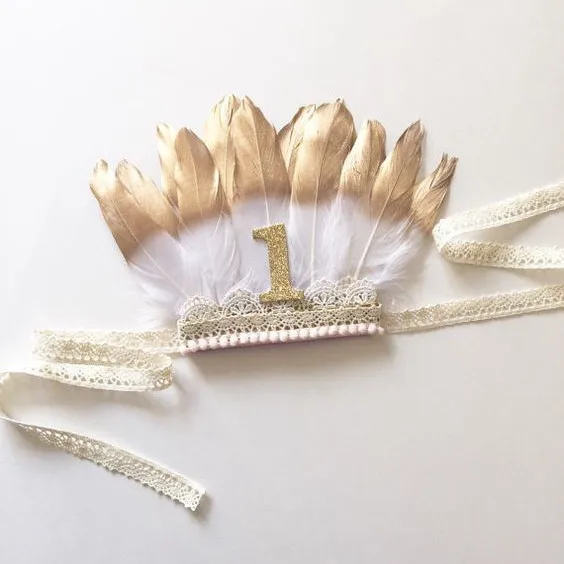Goose Feather Headdress Birthday Baby Photography Hair Accessories Headband For Infant