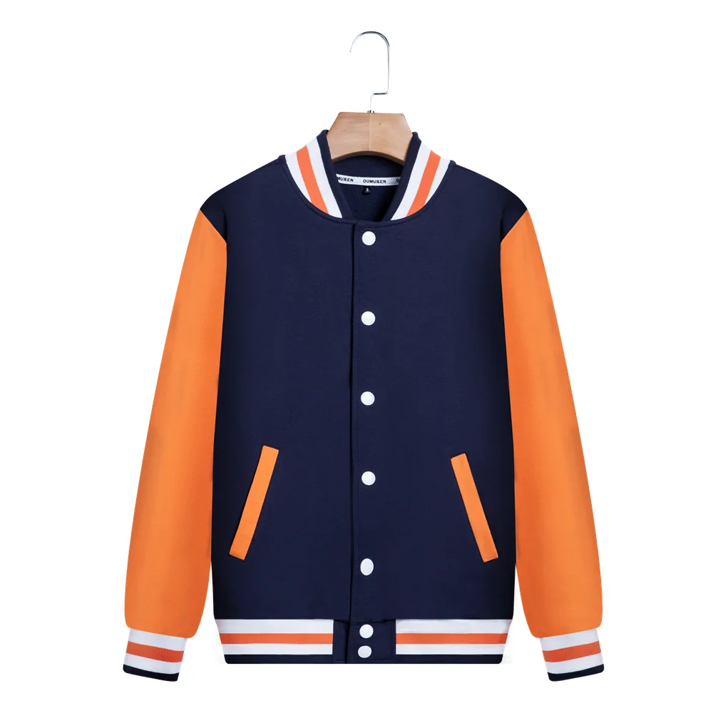 OEM Custom Logo Blank Jacket Baseball Coat Winter Fall Wholesale Unisex Cotton Baseball Jackets