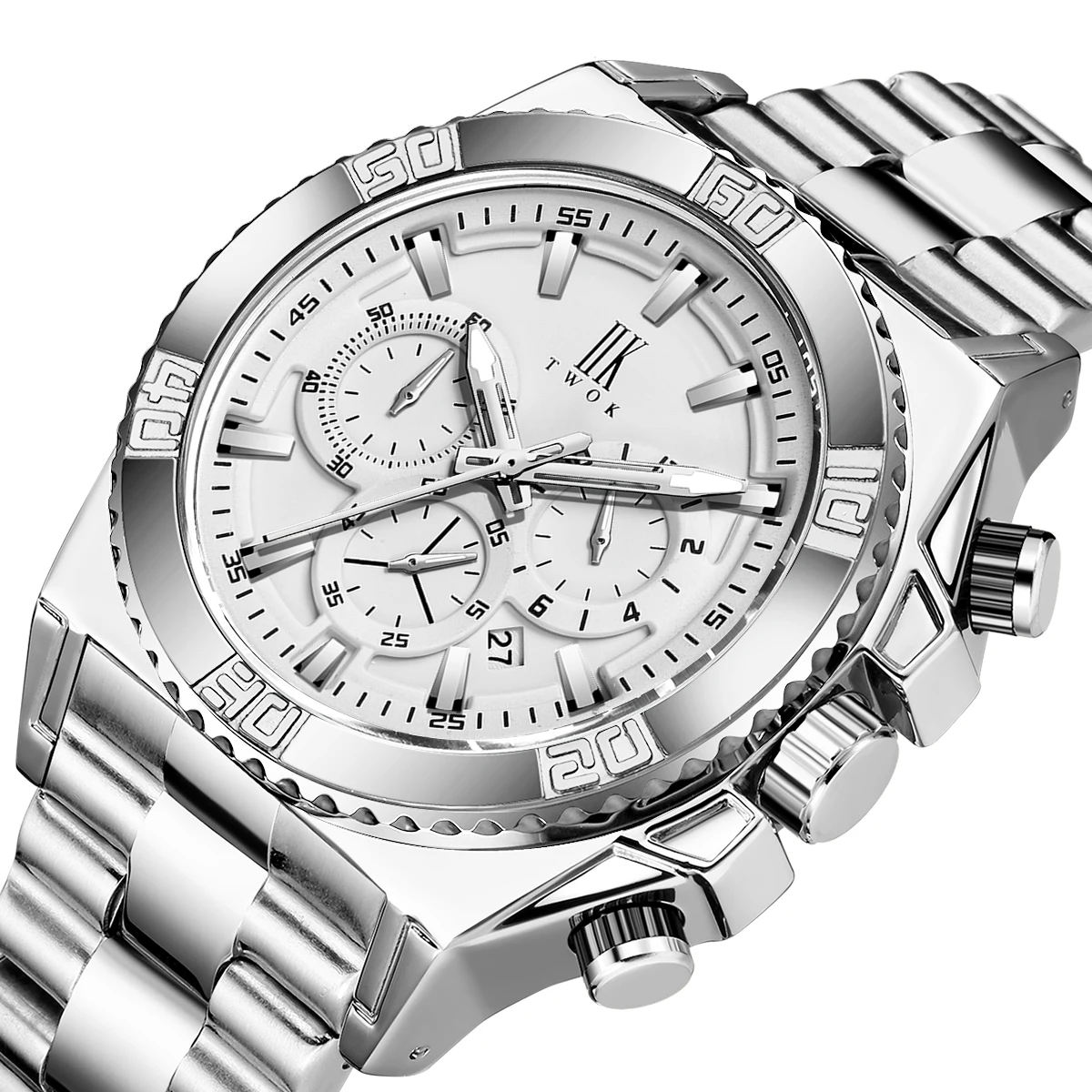 IIK TWOK 2007 Bulk Buy 3Atm Waterproof Chrono Dial Date Show Big Wrist Heavy Luxury Sport Watches For Men