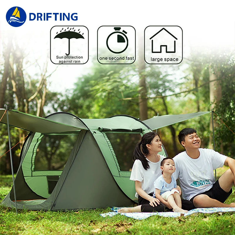 Free build outdoor Fully automatic field Rainproof boat  Instant Camping Beach pop up tent