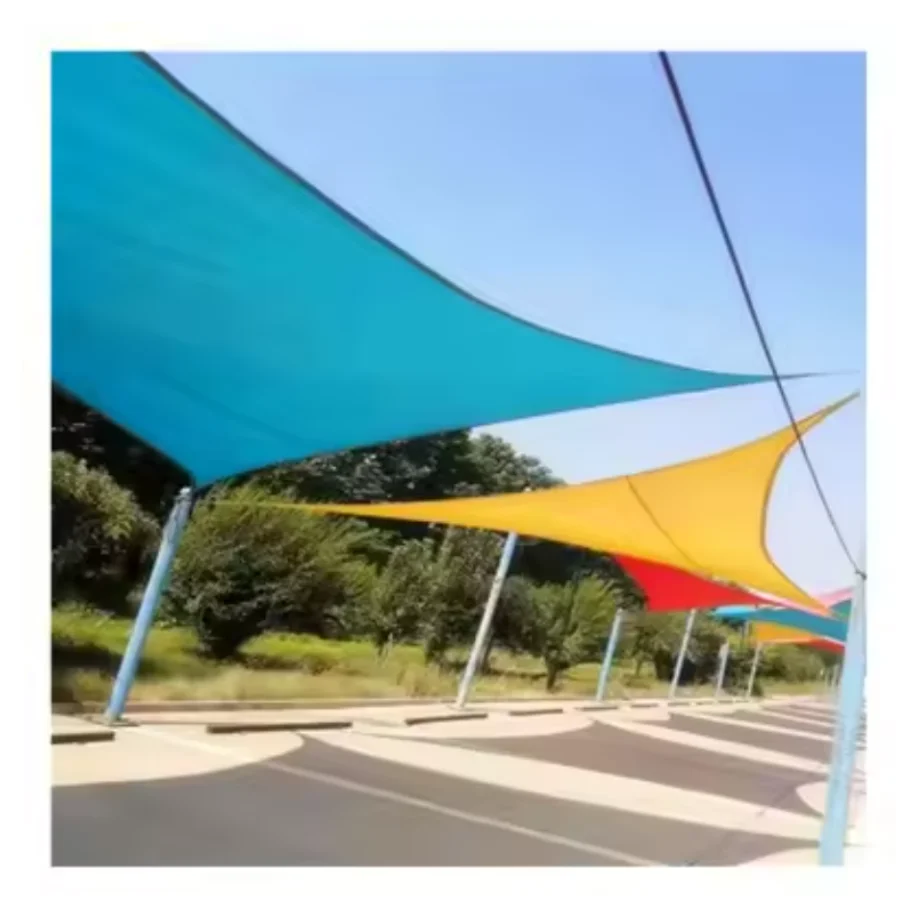 Outdoor UV blocking Customized 180GSM HDPE material Triangle Sun Shade Sail car parking shade sail
