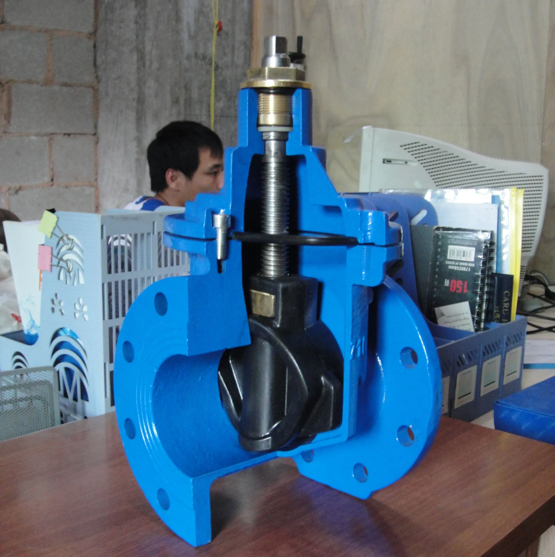 ductile iron rubber lined wedge gate valve for water size DN50 to DN600 PN10 16,professional valve factory,competitive price