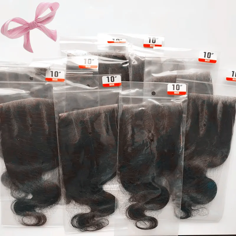 EB Virgin Brazilian Remy Human Hair 4x4 Thin Skin Invisible Lace Frontal Closure Swiss Lace Frontal Transparent HD Product