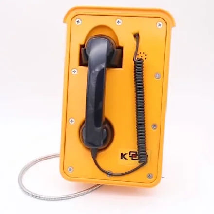 Vandal Resistant Weatherproof Handset Telephone Yellow Waterproof Wall Industrial Rohs Color KNTECH CE LVD EMC ANALOG KNSP-10