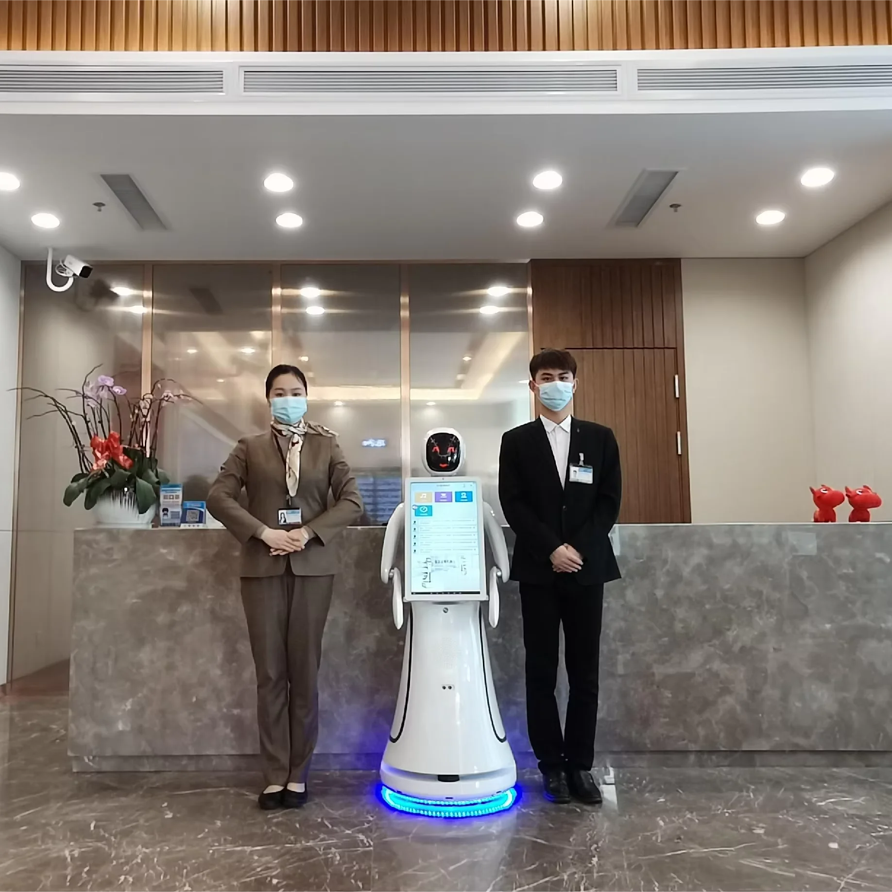 Manufacture supply smart AI guiding robot laser autonomous navigation commercial welcome robot