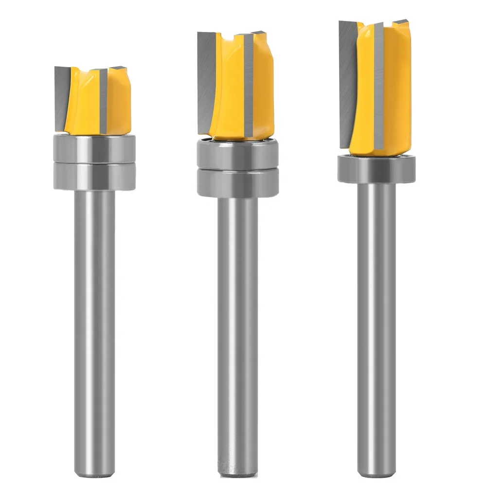 Карбид вольфрамовой стали с наконечниками двухподшипниковая отделка деревянные прямые фрезы 3 лезвиями