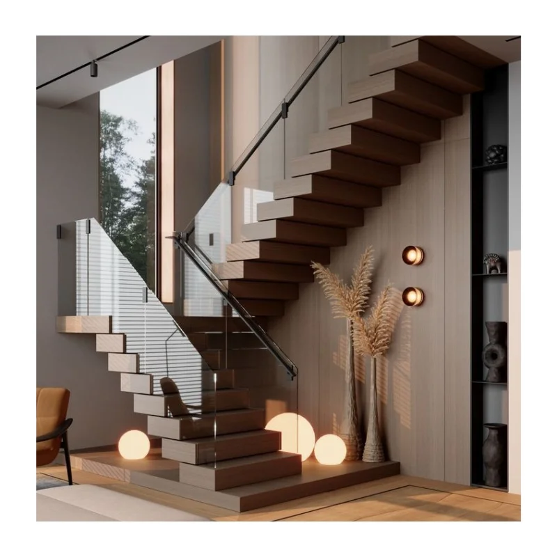CBMmart wood railing glass tread mechanical stair scooter climbing  cargo lift elevator for mezzanine playhouse balustrade black