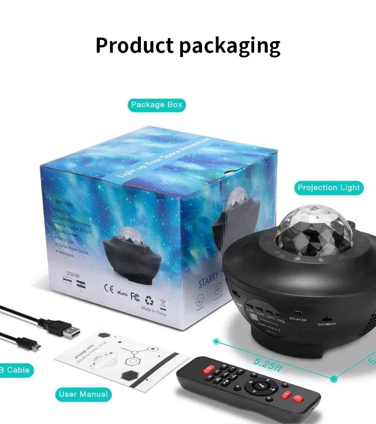 DJ Lights Smart Galaxy Projector Star Night Starry Laser Projector Light BT Music Speaker For Home