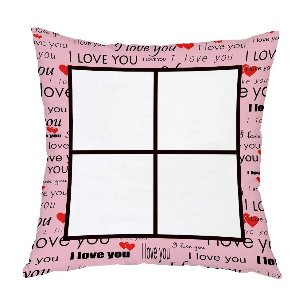 Valentine sublimation pillow case custom photo heart blank pillow cases