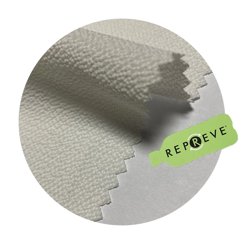 100% Recycled Polyester Bubble Chiffon Fabric Rpet Seersucker Bubble Check Fabric For Clothing