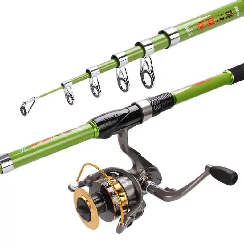 Custom OEM 2.1m 2.4m 2.7m 3m 3.6m Glass Fiber Telescopic Fishing Rod Telescopic Spinning Surf Carp Fishing Rod