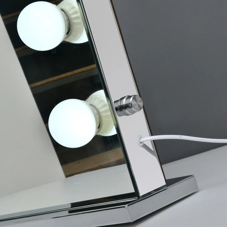 Custom logo Portable Lighted Table Smart Vanity Led Lights Hollywood Makeup Mirror With Light