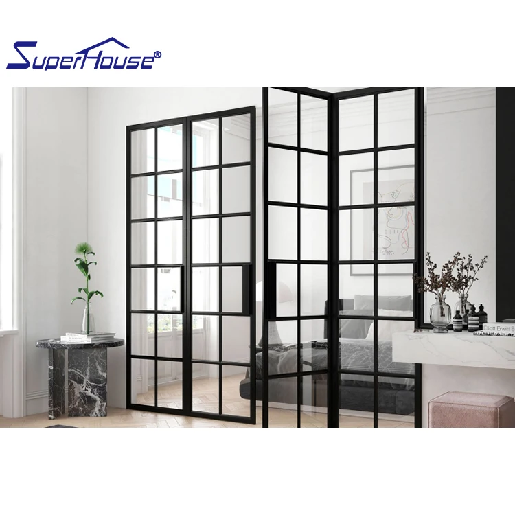 NFRC Mainly Export to American Aluminum Exterior Double Glass French Entry Door Swing Casement