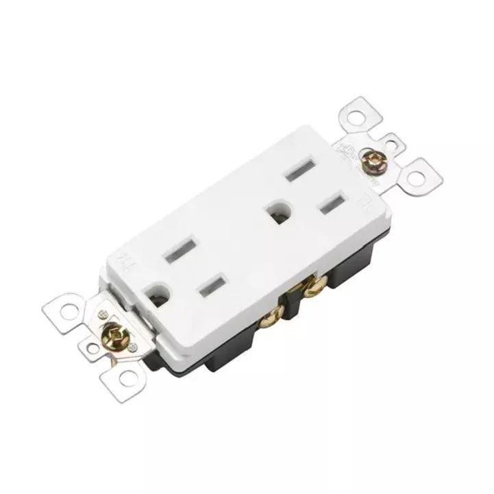 Hooanke NEMA 5-15R 15amp 125V US Decorator Duplex Electrical Wall Receptacle Outlet Socket With Tamper Resistant
