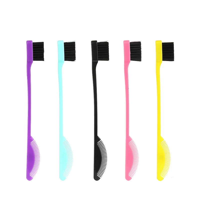 Hair Tools Custom fan shaped eyebrow brush Hair Edge Brush Private Label Edge Brush