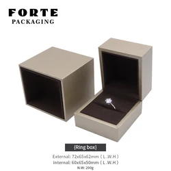 FORTE Gold Luxury Custom Logo eco pull out drawer double ring necklace boxes jewellery boxes packaging