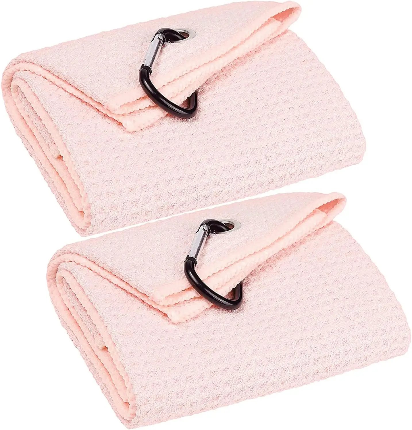 Custom Logo 3-Pack Heavy-Duty Carabiner Tri-fold Waffle Golf Towels Microfiber Sports Towels
