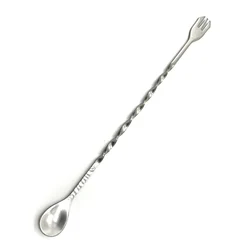 Ready to Ship stainless steel bar tool mixing spoon fork muddler swizzle standing stick cocktail stirrer