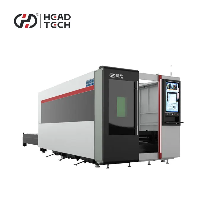3015 6kw 3kw  fiber laser cutting machine full enclosed cover with auto exchange table for sheet metal cutting