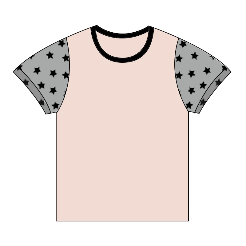 Toddler Kids 100% Cotton Tshirt Embellished Mesh Short Sleeve with Flocked Baby Summer Unisex Top