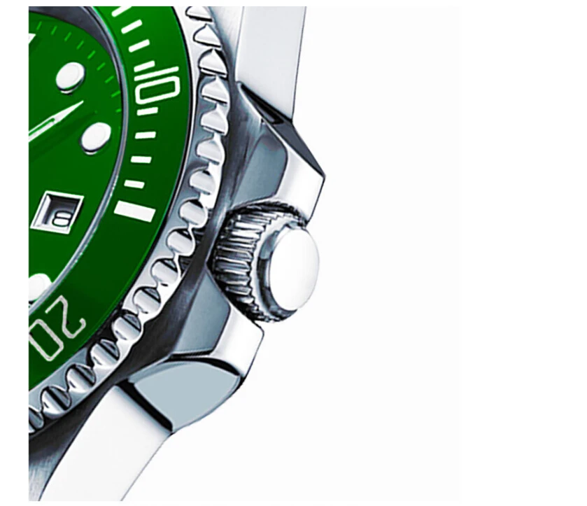 Factory hot selling stainless steel wrist watches luminous transparent case watches for men 20ATM automatic diver watches