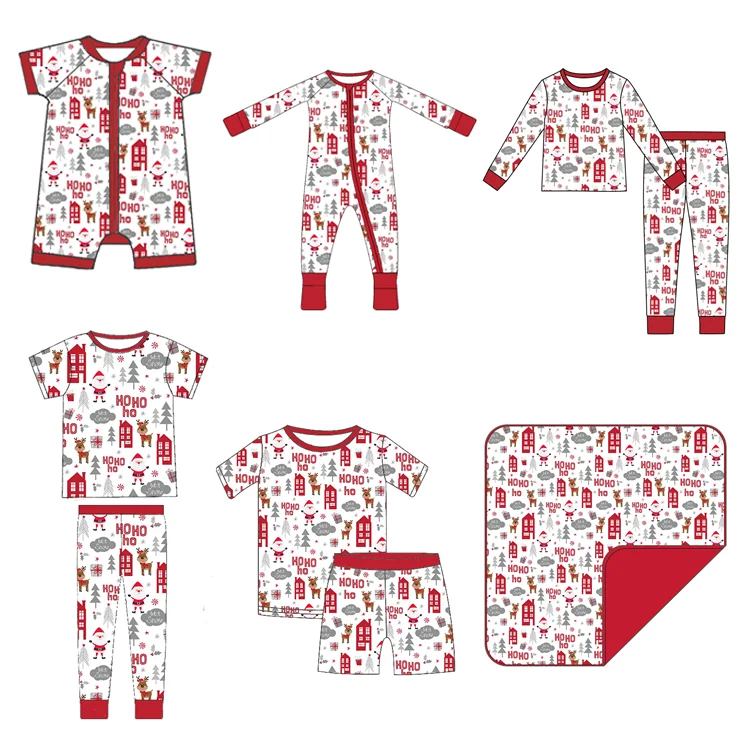 Soft baby Christmas bamboo pajama bamboo pajamas women and babies bamboo baby pajamas sample