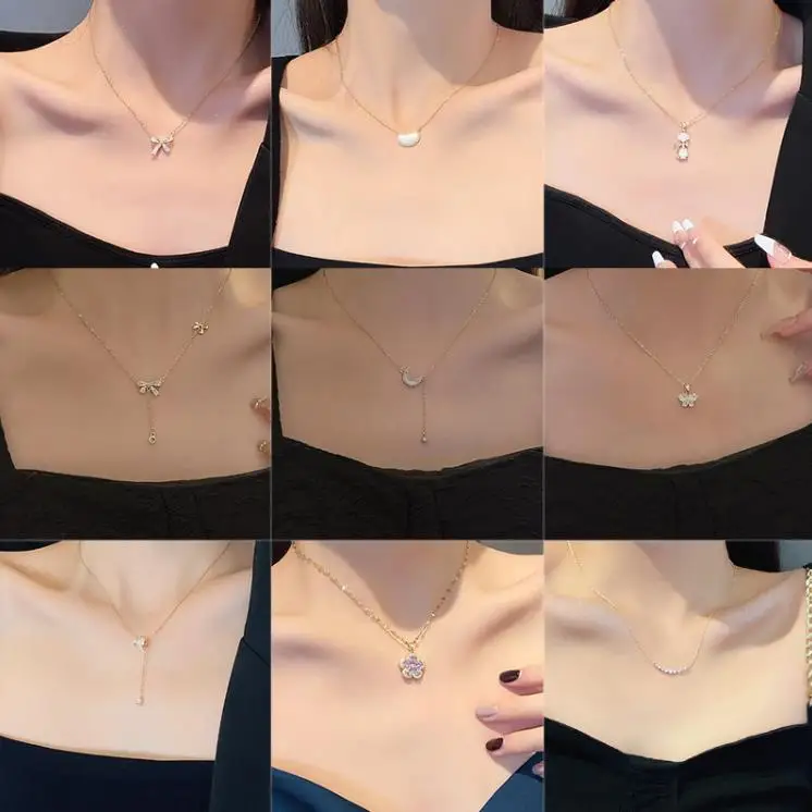 Cheap Good Quality Titanium Steel Necklace For Women With A High-grade Sense Of Pendant Ins Collarbone Chain Summer Necklace