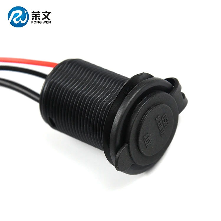 Led Light Ring 2.1A Single Port Socket Mobile Phone USB Car Charger For Car Motorcycle Bus