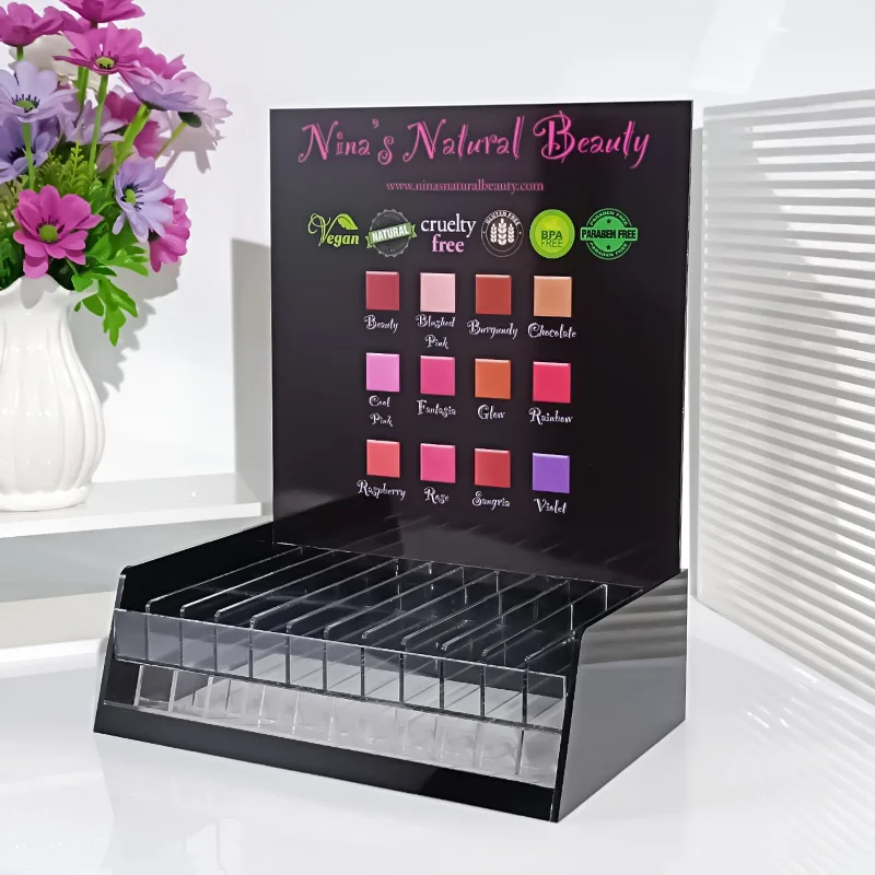Clear Luxury Lip Gloss Vanity Holder Case Lipstick Acrylic Cosmetic Make Up Makeup Organizer Storage Box
