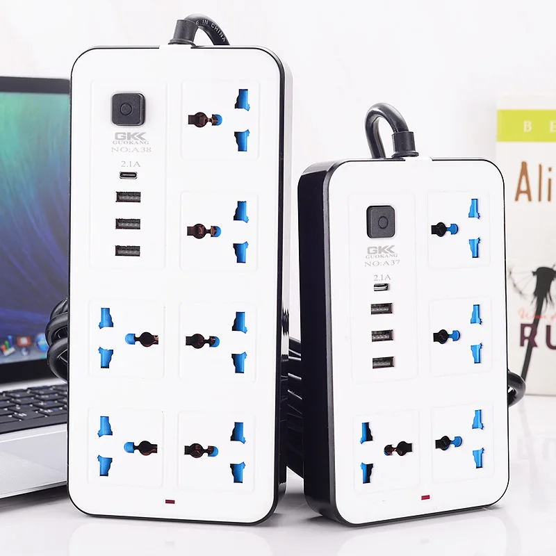 Cross-border new products with USB socket household British gauge plug-in panel porous switch with extension cord plug-in row