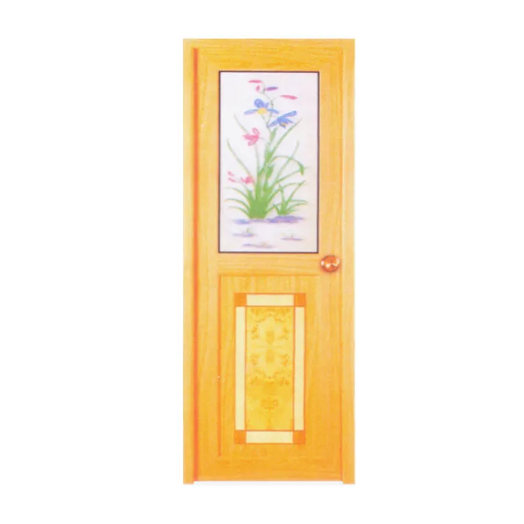 Customized White Upvc Bathroom Door  Water-Proof  Modern Design With Louver or Glass