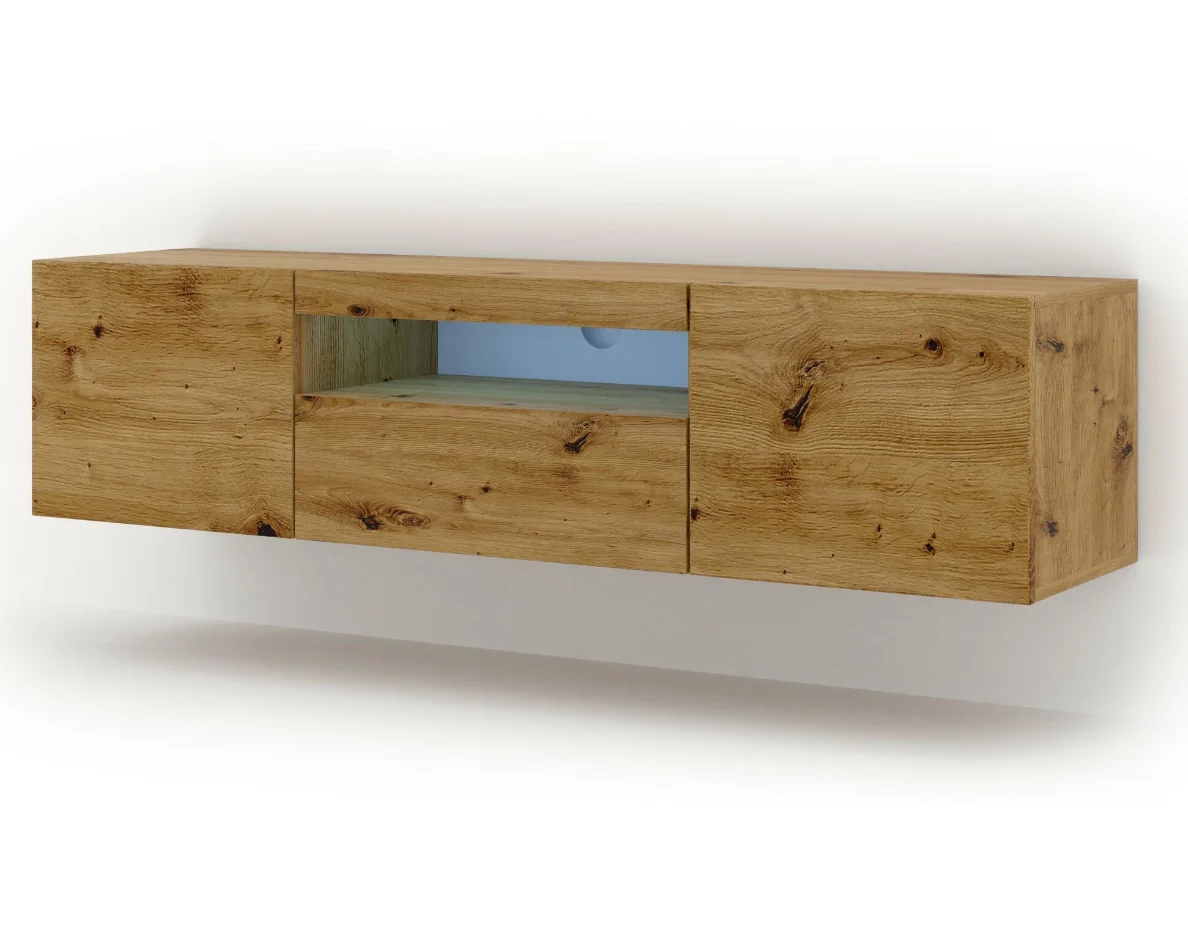 TV cabinet with Wood color ,hang on the wall ,stand tv stand , tv table