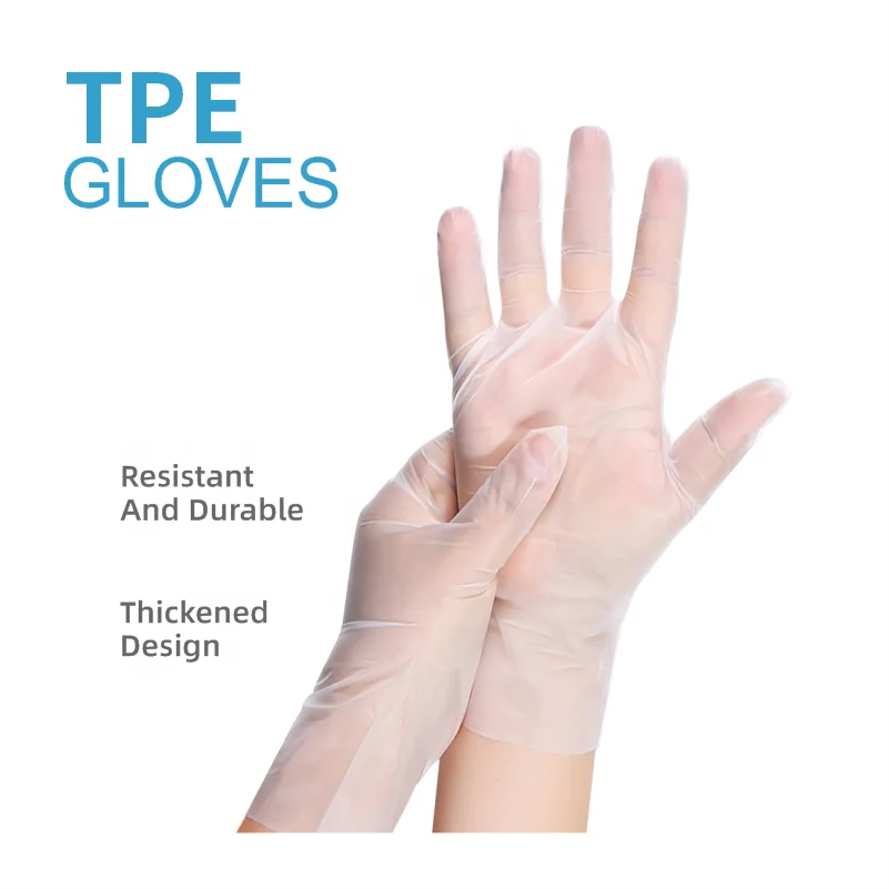 Embossed Polyethylene Soft Syntectic  Plastic Food Grade Blue Elastic hand protect tpe Film Roll Tpe Gloves