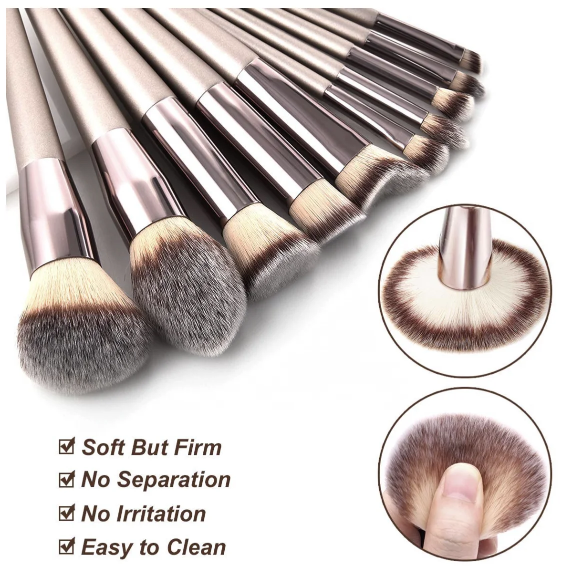 Профессиональный модный собственный бренд плоские смешиваемые биоразлагаемые небольшие moq кисти для макияжа