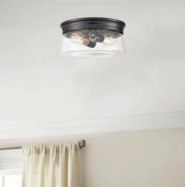 Low Price Industrial Matte Black Bedroom Home LED Lamp Indoor Ceiling Light with ETL ROHS